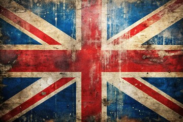 Fototapeta premium Grunge UK Flag: Distressed Union Jack, Generative AI Art