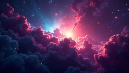 Spectacular view of a colorful nebula in deep space, universe, stars, cosmos