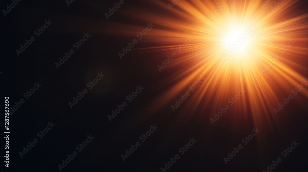 Poster a bright sunburst shines against a dark background, creating a striking contrast with rays extending