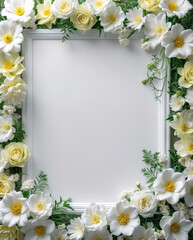 Elegant soft yellow and white floral arrangement framing a white tray to enhance your home decor style Earth Tone Modern Interior design inspiration