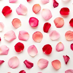 Rose Petals on white background