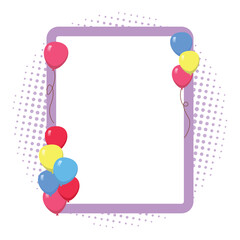 Blank Party Invitation with Cheerful Balloon Design