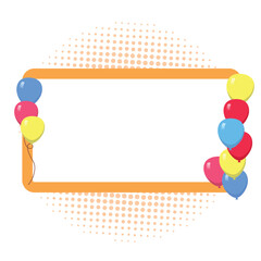 Cute and Playful Party Frame with Fun Balloon Decorations
