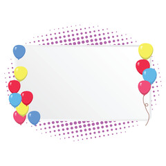Festive Party Template with Balloons and Blank Space