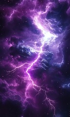 a purple and blue lightning in space