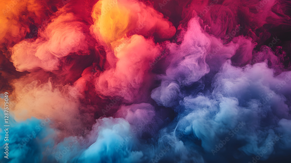Poster vibrant colorful smoke background blending in various hues creating an abstract artistic effect for 