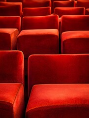 Fototapeta premium Nostalgic light and shadow in the red velvet seats