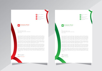 corporate modern business letterhead design template with red amd green colors. creative modern letterhead design template for your project. letter head, letterhead, business letterhead design.