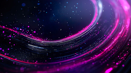 Naklejka premium Minimalistic Glowing Data Streams with 3D Geometric Depth and Neon Accents in Abstract Digital Design 
