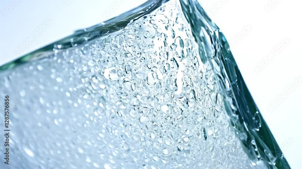 Poster high key lighting, zoom in video into a single, pristine frosted glass shard, perfectly lit with a h