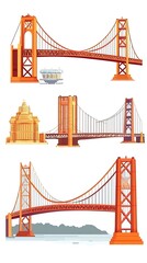 Fototapeta premium Golden Gate Bridge Illustrations
