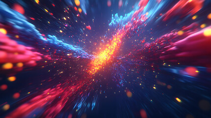 Fototapeta premium Abstract background featuring colorful lights and sparks in a dynamic design with vibrant hues and energy effects