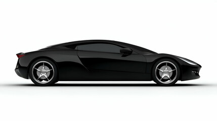 Fototapeta premium Sleek Black Luxury Sports Car Side Profile