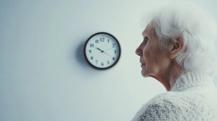 Dementia symptoms causing an inability to recognize time. Featuring confusion and memory loss