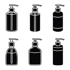 Hand Sanitizer Bottle Icon Set