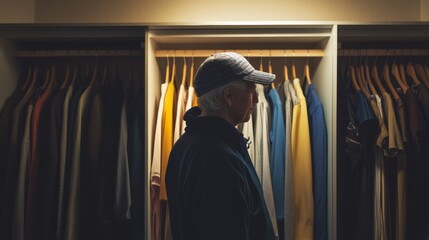 Dementia symptoms causing difficulty in dressing appropriately. Featuring memory loss and confusion