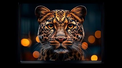 Leopard's Gaze - Night Scene - Wildlife