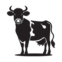 A cow with a white background