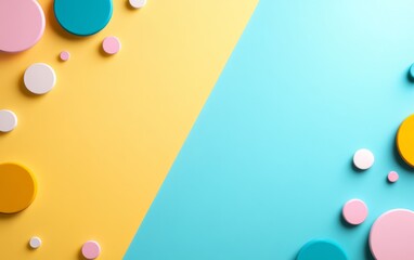 Colorful circles on pastel background