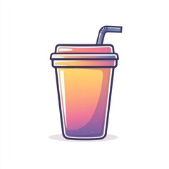 Colorful Drink Cup, Isolated on White