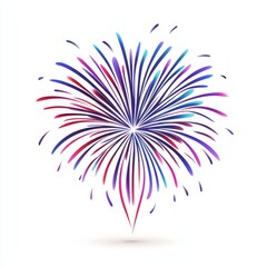 Colorful fireworks explosion on white background