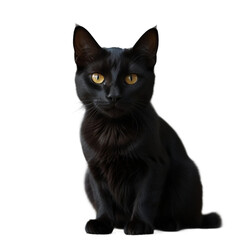 black cat on white background