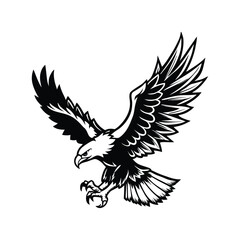Obraz premium Soaring eagle in vector art, dynamic silhouette with powerful wingspan