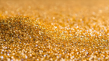 Golden Glitter Texture Background: Shimmering Sparkle and Bright Light