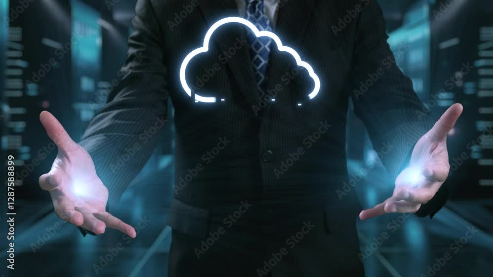 Aufkleber business person discover the future of cloud computing with latest insights and elevate business by 