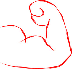 muscle icon in doodle style