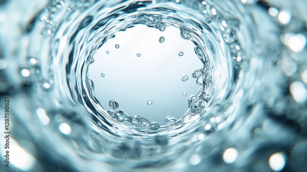Poster abstract water ripple effect with smooth waves and bubbles creating serene atmosphere