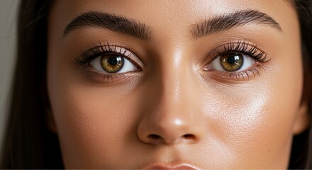 Fototapeta premium Close-Up Portrait of Radiant Skin and Bright, Healthy Eyes – Skincare and Wellness Concept