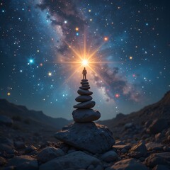 Obraz premium zen stones on the background of the sky