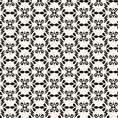 Abstract simple floral gothic style seamless pattern. Elegant minimal monochrome stylish background. Perfect for textile, wallpaper and fabrics.