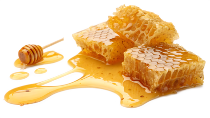 Spilled honey isolated on transparent background.png