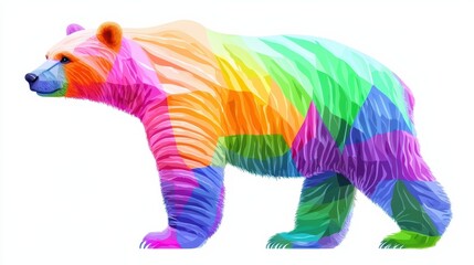 Colorful abstract bear art in vibrant style digital illustration creative design artistic environment