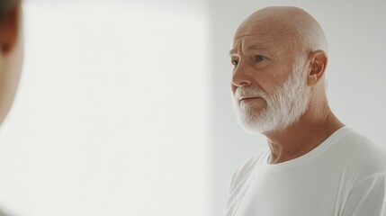 Fototapeta premium Dementia symptoms causing difficulty with recognizing faces. Featuring memory loss and confusion