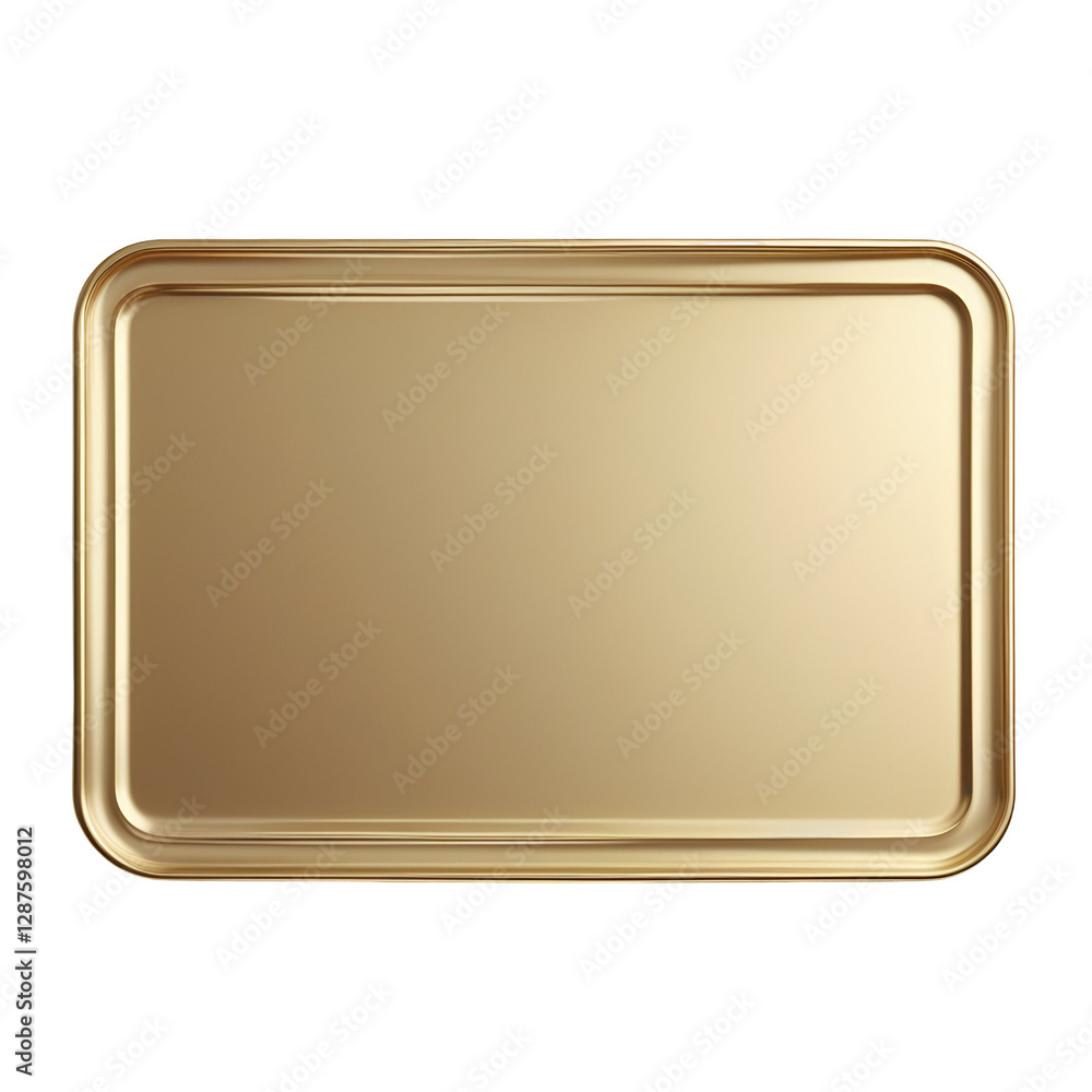 Poster sleek rectangular gold metallic plate with a flawless surface, high-end material for custom engravin