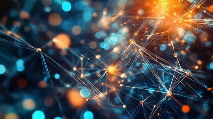 The interweaving of light and shadow in technological interconnection