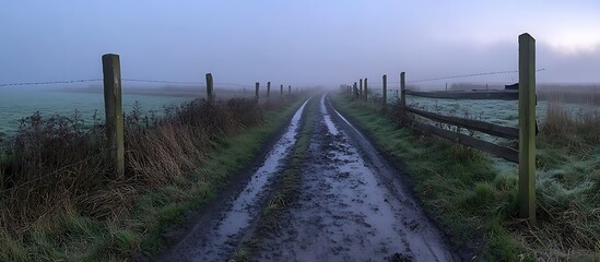 Misty Country Road