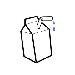milk carton isolated on white