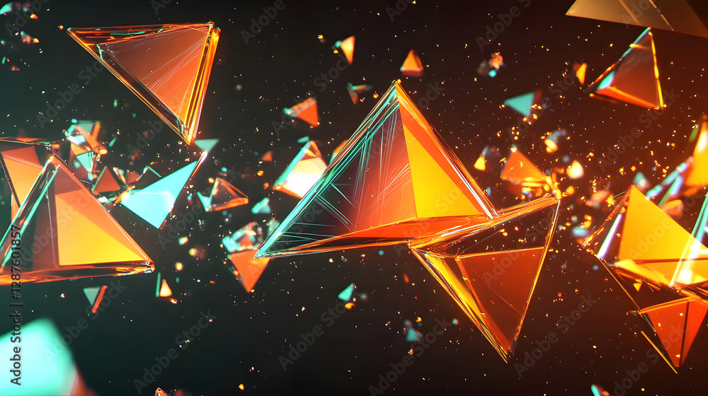 Aufkleber colorful abstract background featuring multiple triangles in various sizes and angles