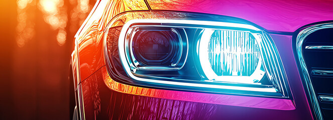 LED headlight bulb poster, AI generated