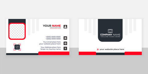  Modern Minimalistic smart looking business card templates design layout with black and red  shape.
