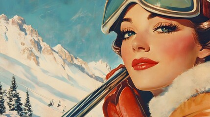 Vintage Ski Glamour: A Retro Winter Wonderland