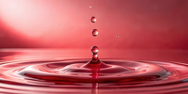 Crimson Liquid's Graceful Descent A Study in Fluid Dynamics and Surface Tension