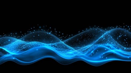 Luminous blue network connection with sparkling dots background. Based on Generative AI