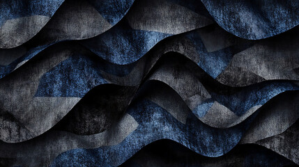 Fototapeta premium Abstract Digital Wave Pattern With Blue And Black Hues Texture Background