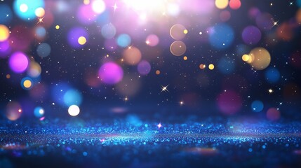 Colorful glow sparks of light texture. Orange red rays on dark blue abstract layer black background .Crystal flare abstract effect. Holographic sunlight reflection wallpaper, colorful glare bokeh.