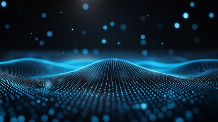 Luminous blue network connection with sparkling dots background. Based on Generative AI